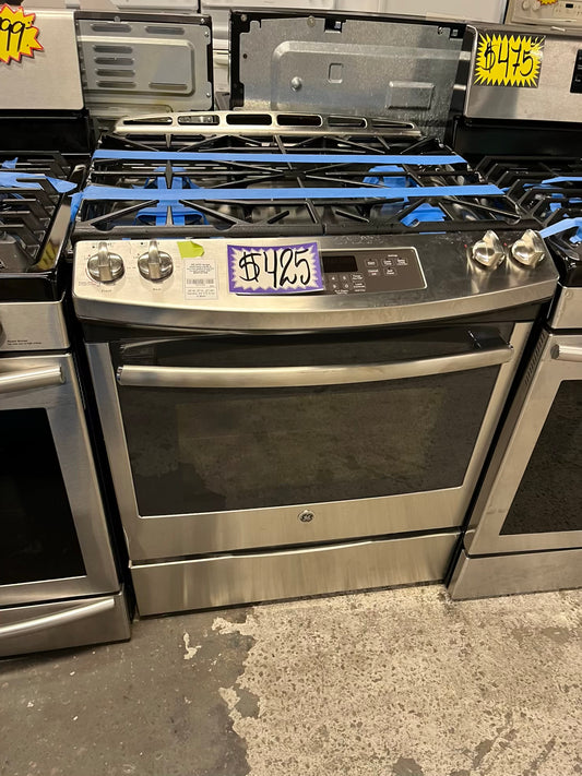 - GE GAS range stainless steel 4 burner bake broil hi/ lo self clean 30" #GR107GB