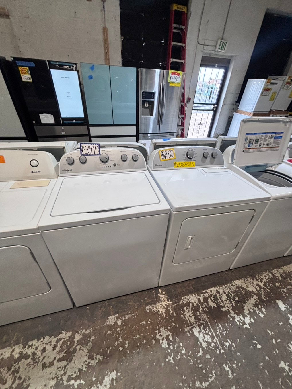 } whirlpool top load washer with removable agitator large capacity & electric dryer 220v  set top load side by side #TSW9TYB