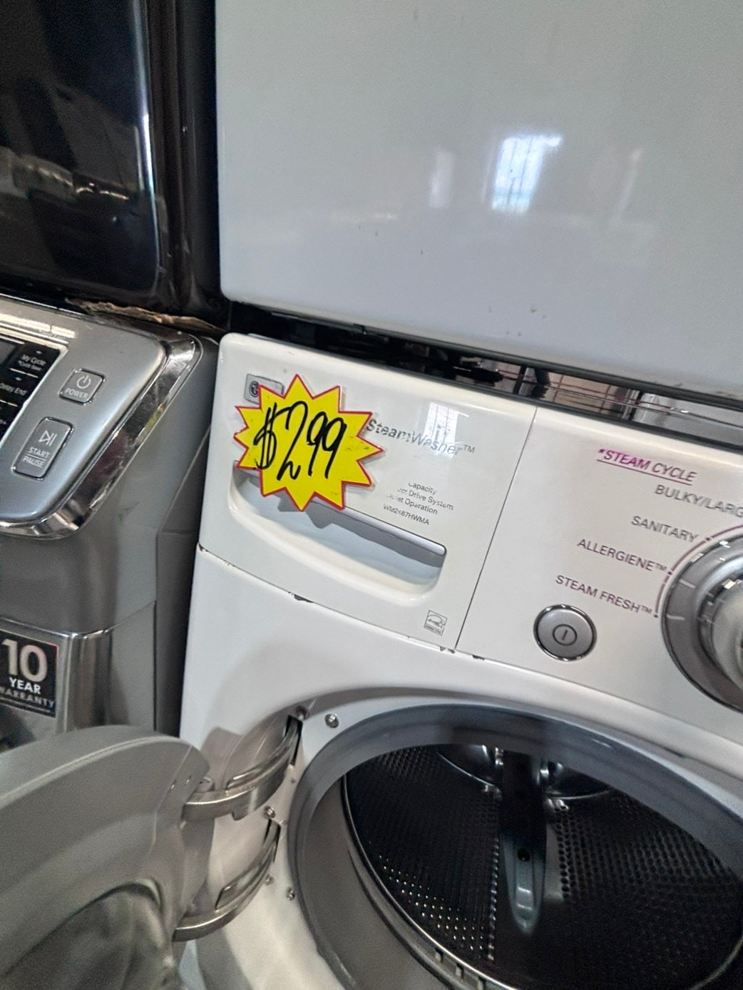 >* July 4th special 🇺🇸LG washer & dryer set electric 220v front load stackable or side by side - sensor dry in white  #WEDL99SET