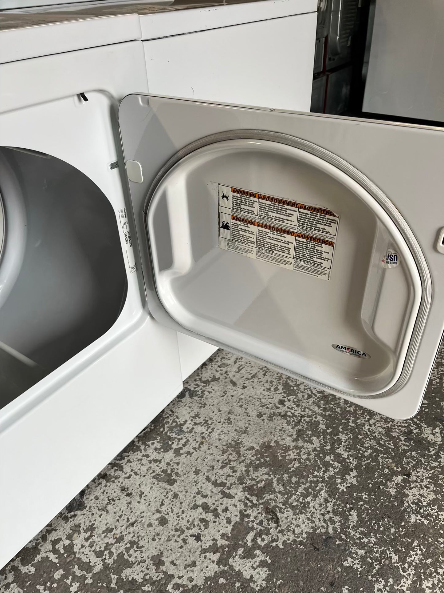 - Whirlpool washer & dryer set electric 220v side x side top load w/agitator #W143MB