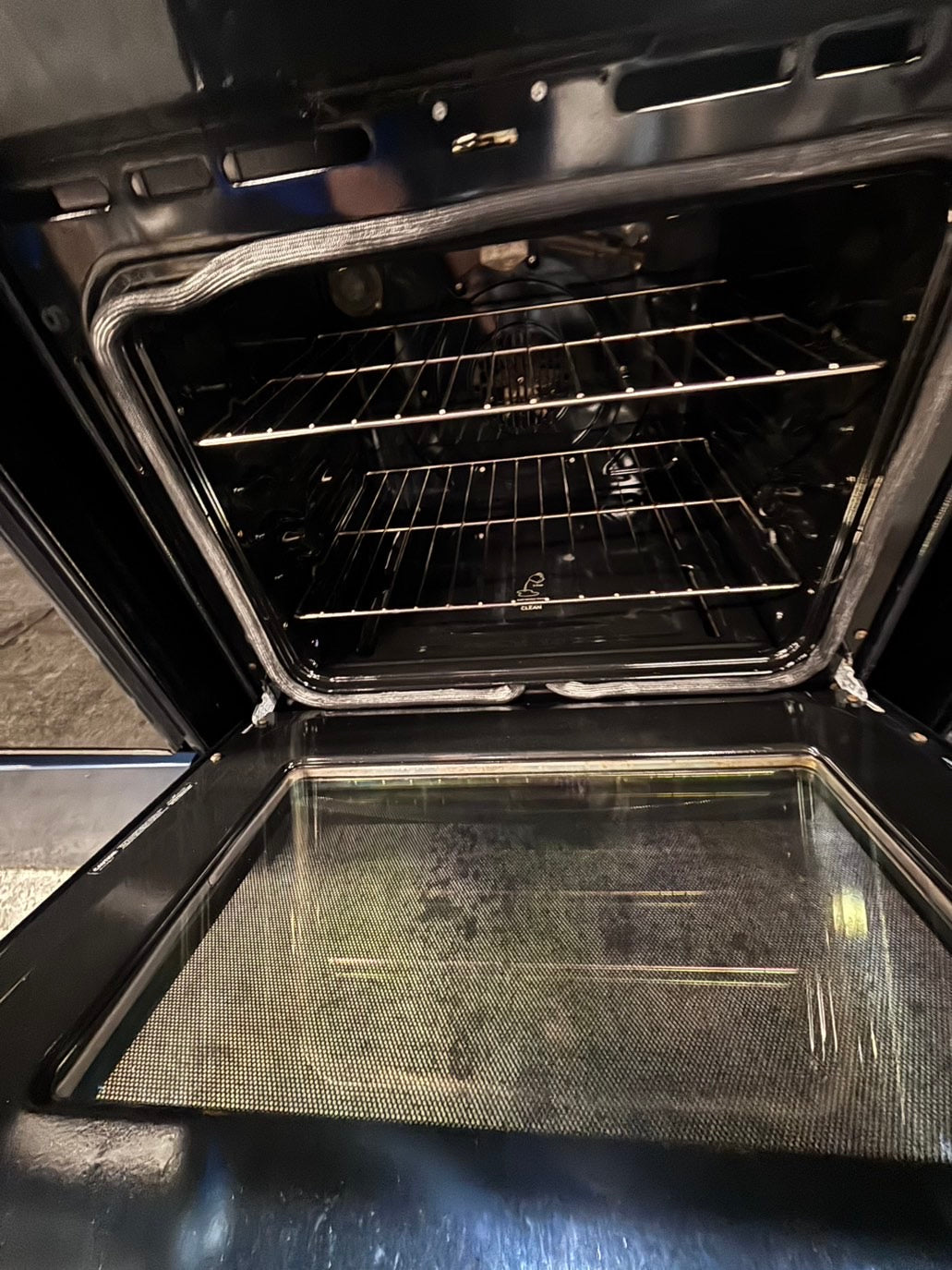>*GE black 30” Gas range 5 burner slide in convection bake roast broil self clean used Refurbished" item #GRP5AB