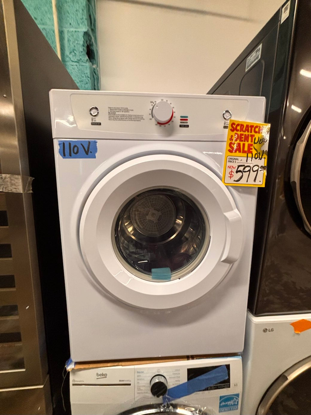 }} 24” Open Box 📦  110V regular 🔌  electric dryer in white color  with warranty , #G110GAB