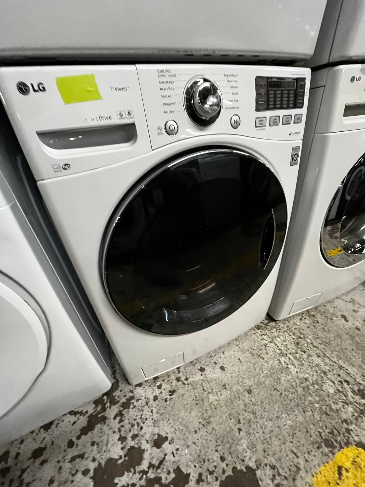 LG washer 4.5 cu ft & dryer 7.5 cu ft set electric 220v front load stackable or side by side - sensor dry He in white  #WD78382B