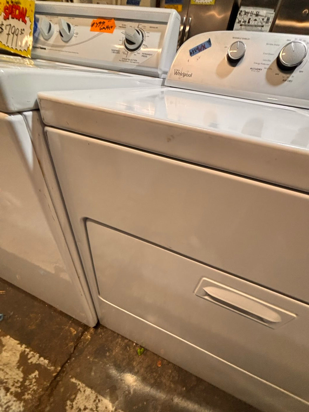}}whirlpool top load washer with removable agitator large capacity & electric dryer 220v  set top load side by side used , refurbished working 💯  with warranty #TS741YB