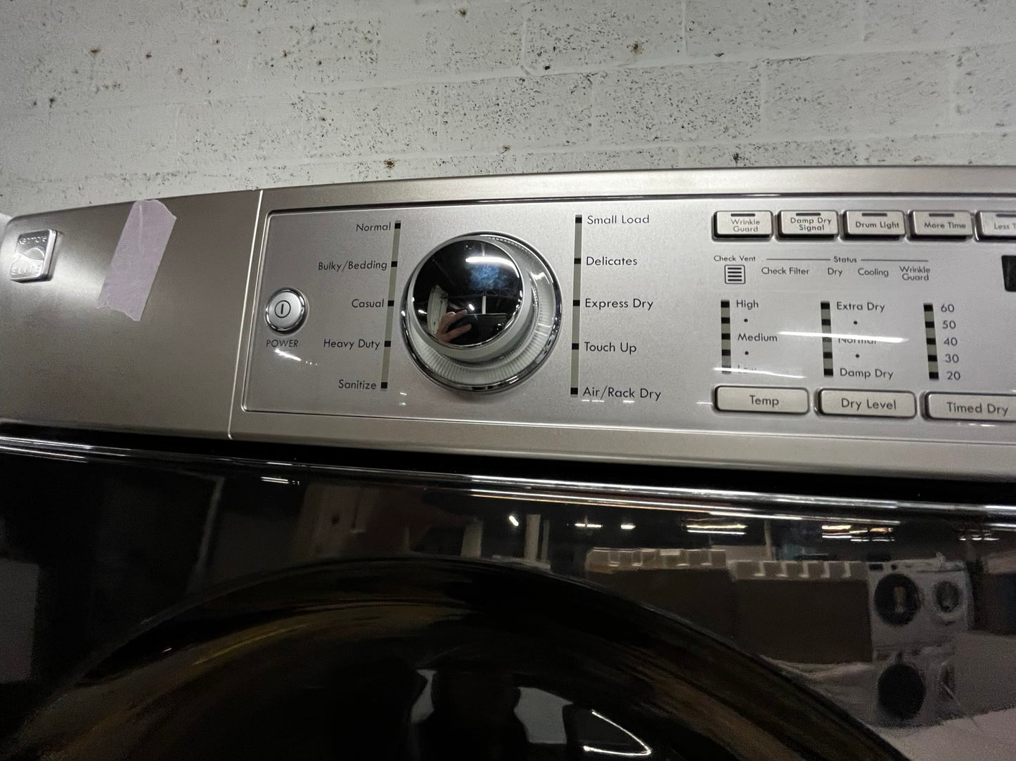 • Kenmore washer 4.5 cu ft & dryer 7.5 cu ft set electric 220v front load stackable or side by side - sensor dry He in champagne #WD9947PB