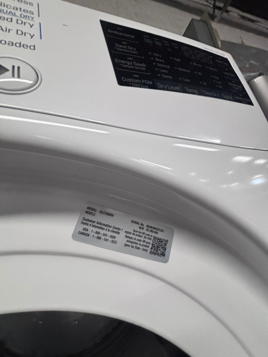 >*LG washer large capacity & dryer set electric 220v front load stackable or side by side - sensor dry in white #WLYT6BSET