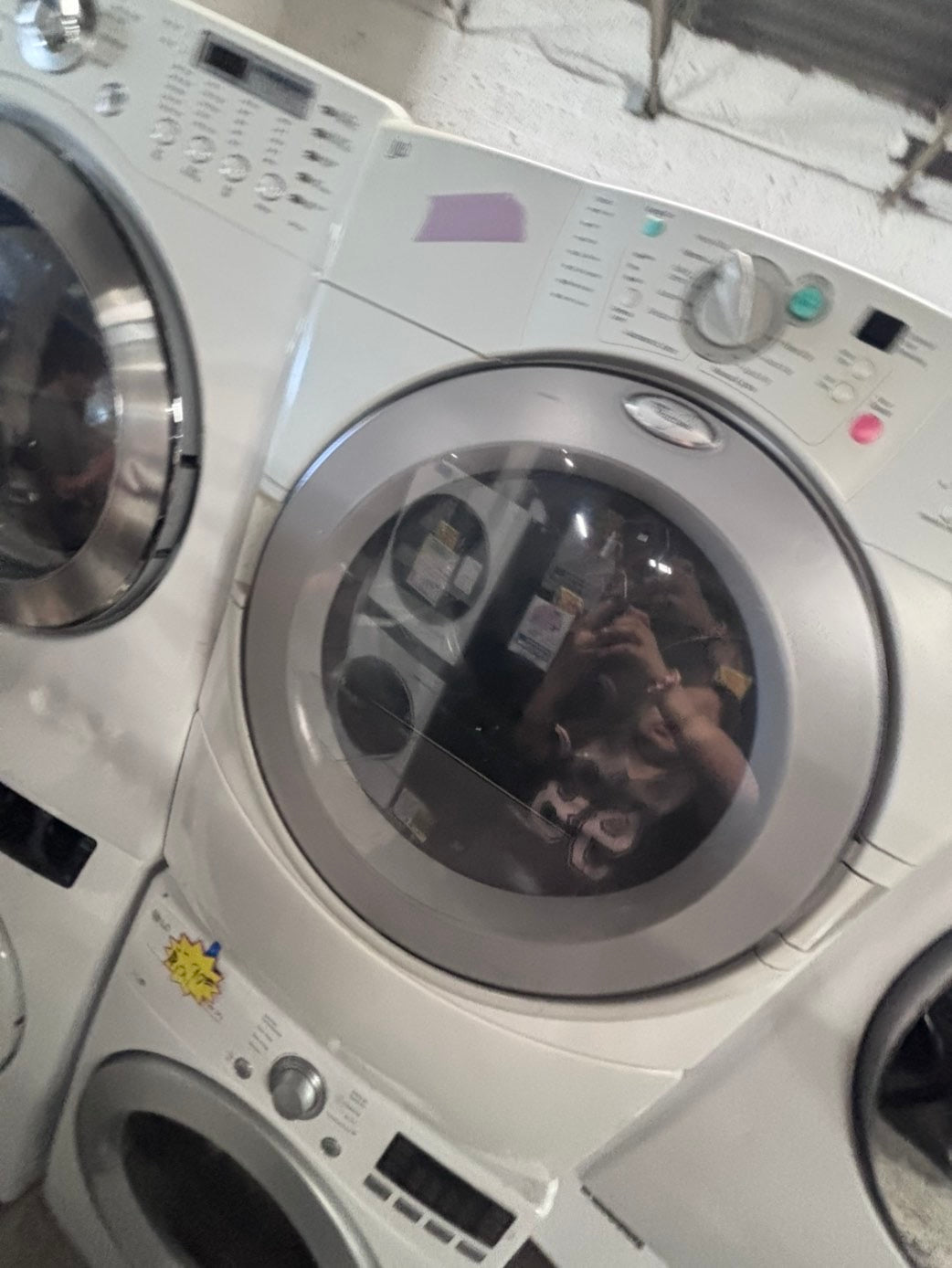 >*sale🔥whirlpool front load stackable electric 220v dryer in white  color used-refurbished 27" #DS999NB