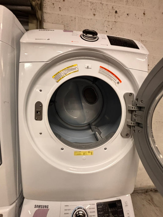 > Samsung washer 4.5 cu ft & dryer 7.5 cu ft set electric 220v front load stackable or side by side - sensor dry He white color  #WD3BLSET