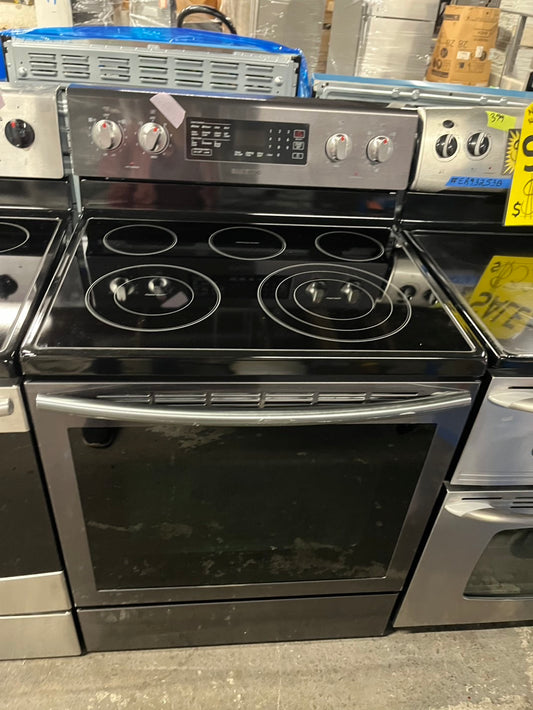 🥳= Samsung electric 220v glass top range 5 burner convection bake Broil roast self clean black stainless steel 30" Refurbished #ERNG23B