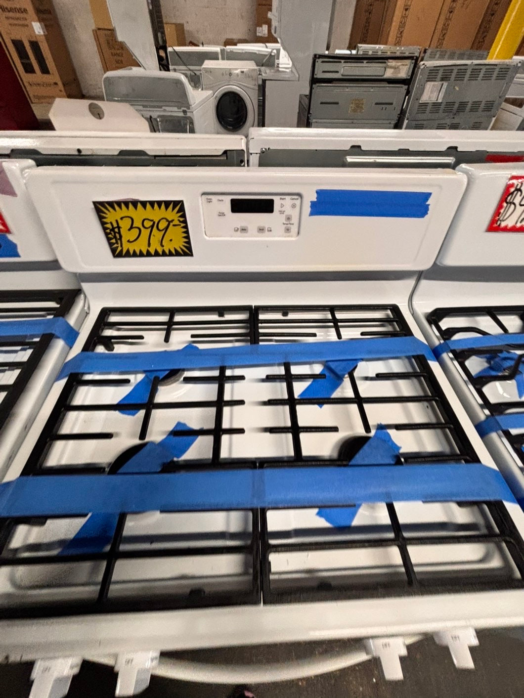 >Whirlpool Gas stove  oven  4Burner broil & bake 30” white used-refurbished #AWPDAB