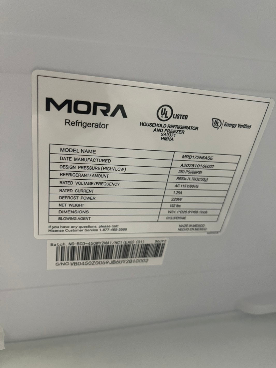 Open box 📦 New S/d 32” Mora 17.2 cu. ft. Counter Depth Bottom Freezer Refrigerator with LED Interior Lighting  #MON17VB2