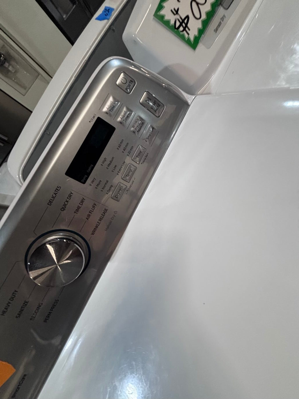 } }Samsung white  top top load washer with agitator large capacity & dryer set electric 220v side x side top load stainless steel  drum ,white color used-refurbished #MYK1B3B