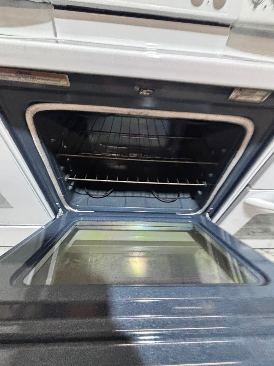 >*whirlpool electric 220v glass top range bake Broil roast self clean white  30" used-Refurbished #ESZ911B