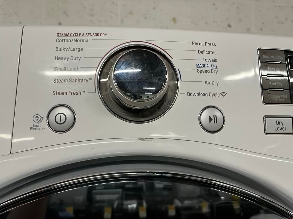 LG washer & dryer set electric 220v front load stackable in white 30” in Refurbished #WD932HB
