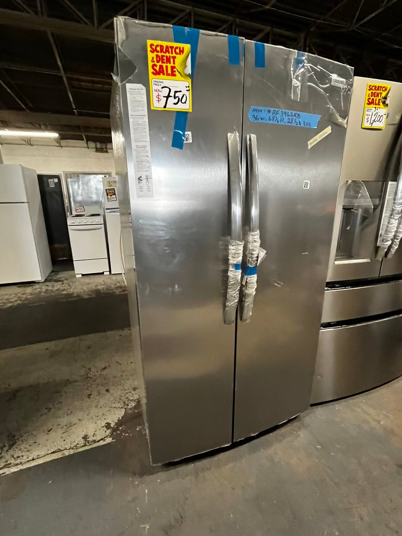 • Open Box 📦 | scratch & dent Frigidaire side x side  refrigerator w/ice water dispenser inside stainless steel 36" #RF3962kB