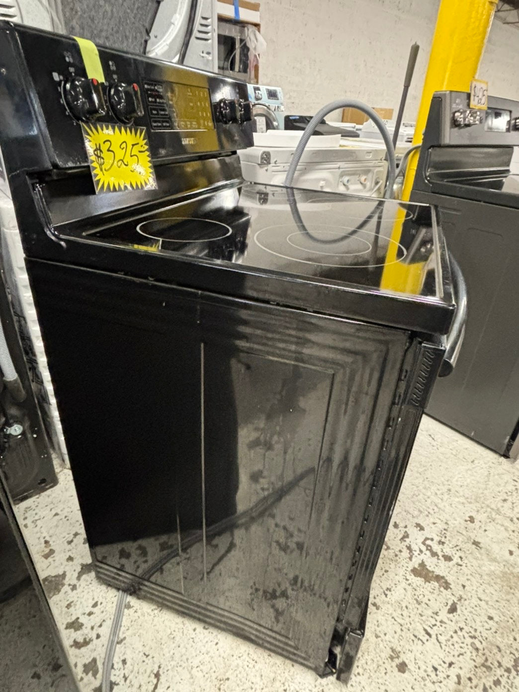 *Samsung glass top electric range 220v 5 burner warm zone Refurbished black  fast boil bake Broil steam clean -self clean 30" #RB143EB