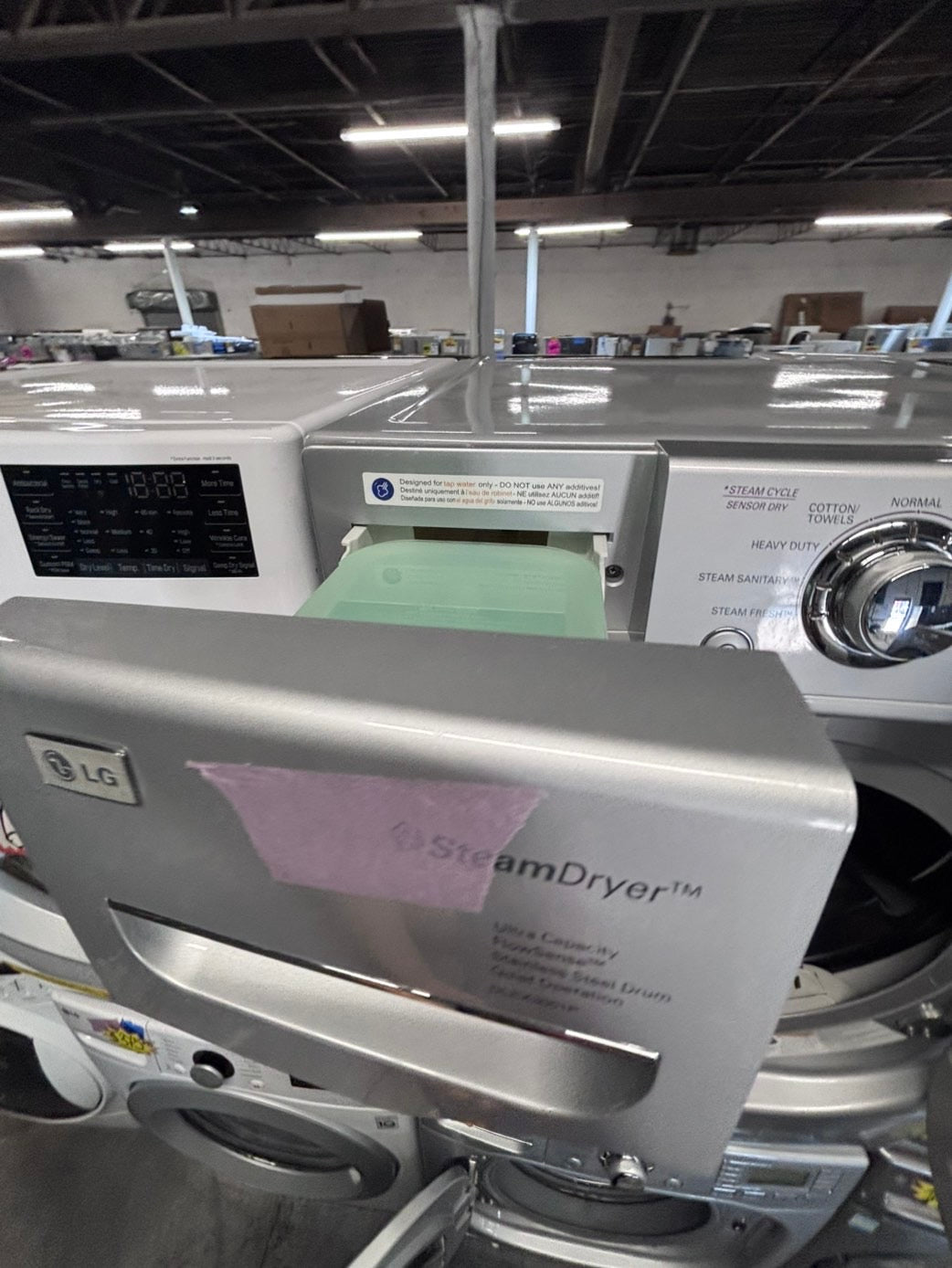 >* July 4th special 🔥🇺🇸LG large capacity washer & dryer set electric 220v front load stackable or side by side - sensor dry in gray  #WERR6SET