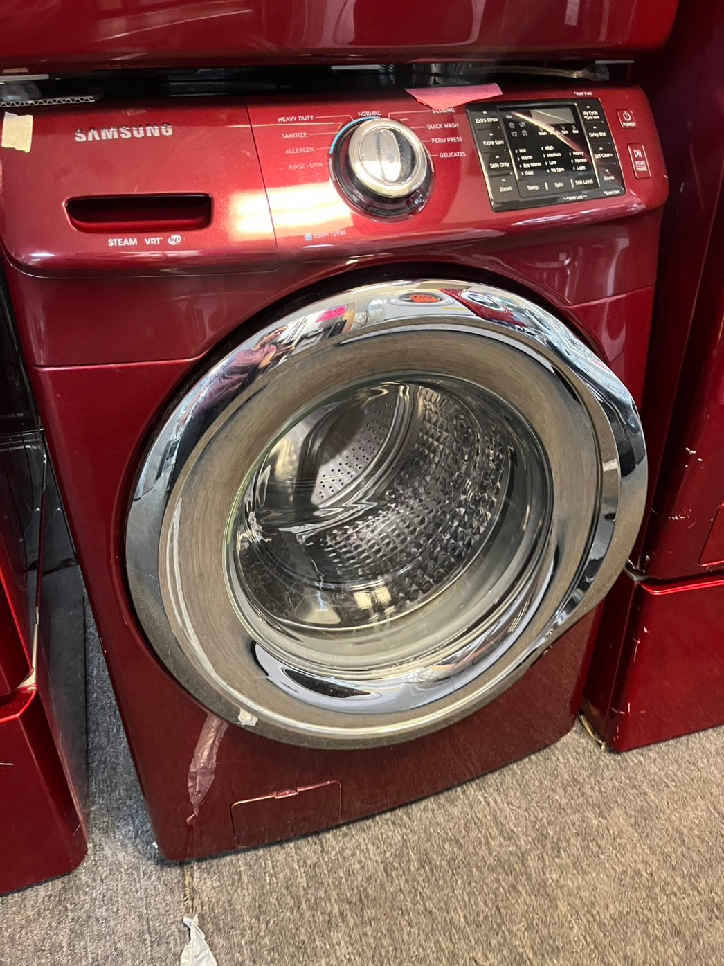 =•steam ENERGY STAR Samsung washer 4.5 cu ft & dryer 7.5 cu ft set electric steam 220v front load stackable or side by side - sensor dry ,burgundy color #BGCBAL3SET