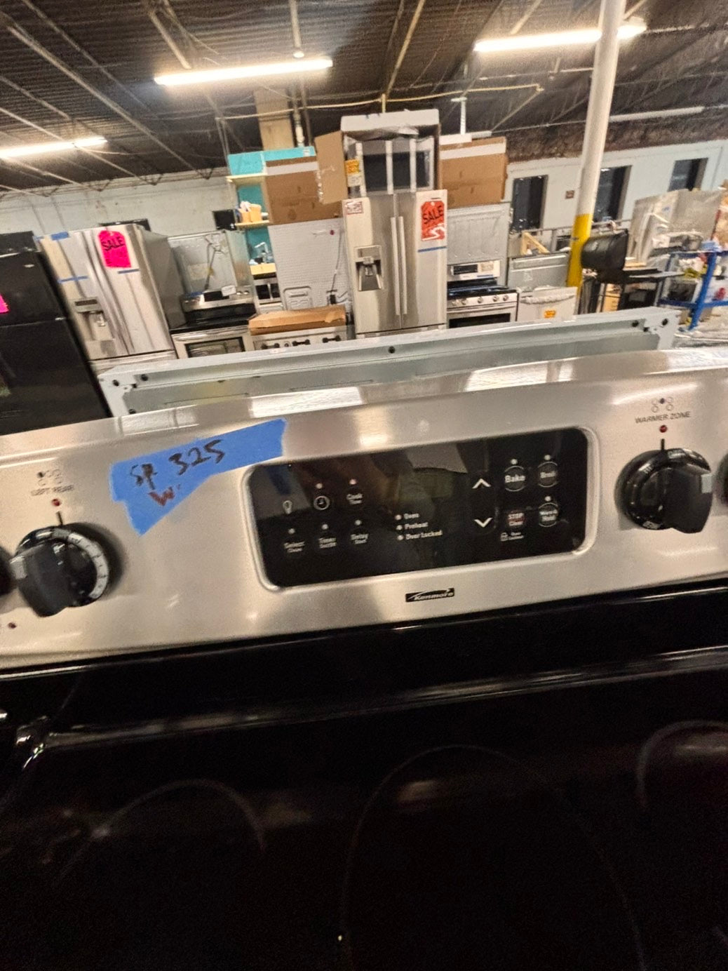 >sale🔥 Kenmore  Glass Top electric stove  bake broil 5 burner convection oven Self clean 30” stainless steel used-Refurbished #KEUP21B