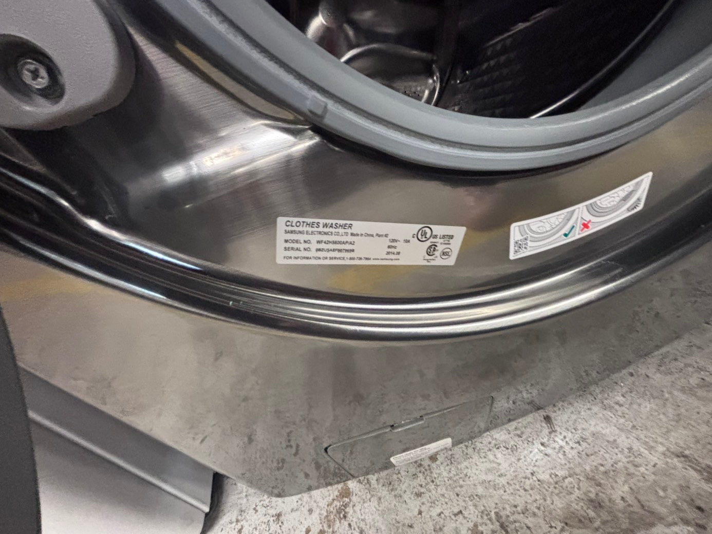 >*Mix & match Samsung dark gray  washer & gas dryer set front load stackable or side by side  27” in used Gas  -Refurbished #SGA64WB