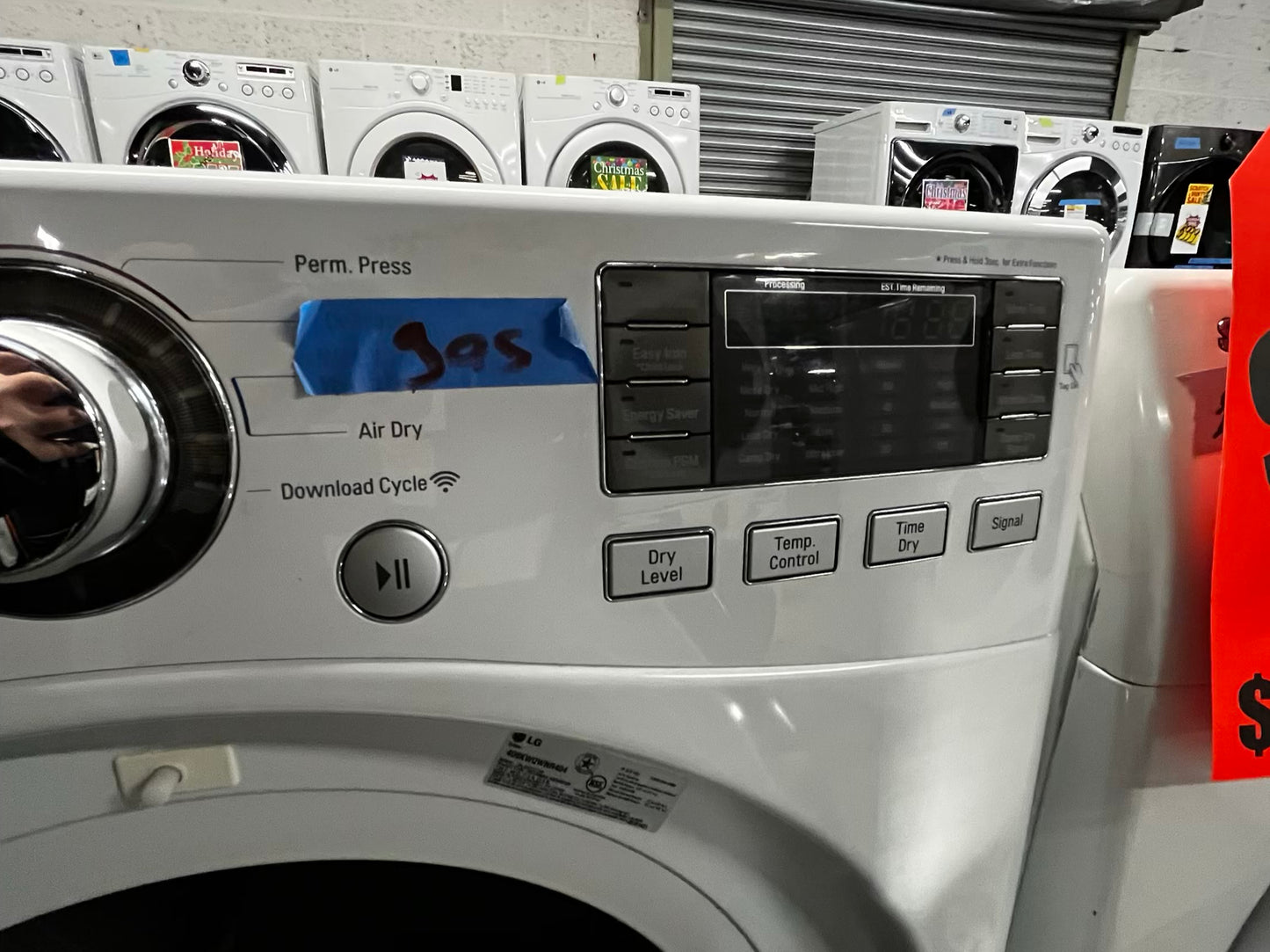 🎄Holiday Sale 🎁LG front load washer & dryer set GAS large capacity with pedestals stainless steel drum - in white 27” #WD85399B