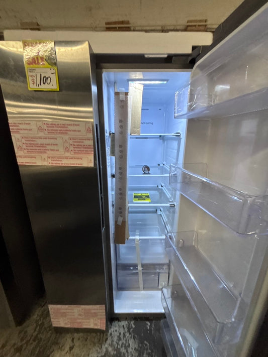>Open box 📦 New S/d      Samsung 36 in. 28 cu. ft. Standard Depth Smart Side by Side Refrigerator in Fingerprint-Resistant Stainless Steel #RFSAX8PL