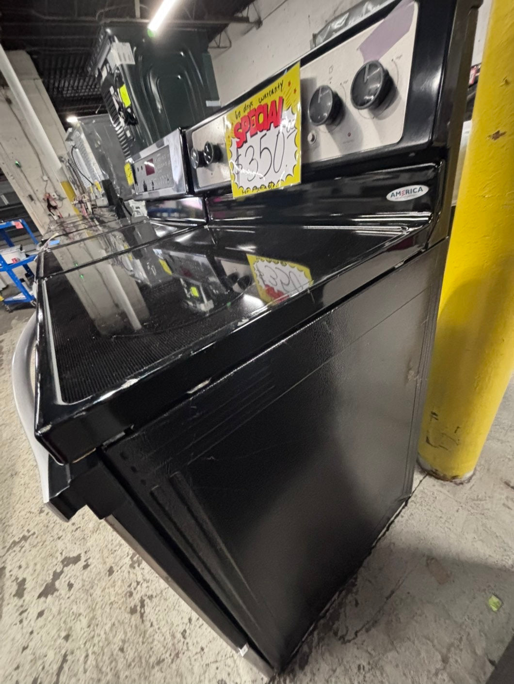 >special ⭐️Whirlpool stainless steel electric Glass top electric range glass top  220v 5 burner used-Refurbished in bake Broil self clean 30" #ERW4XB