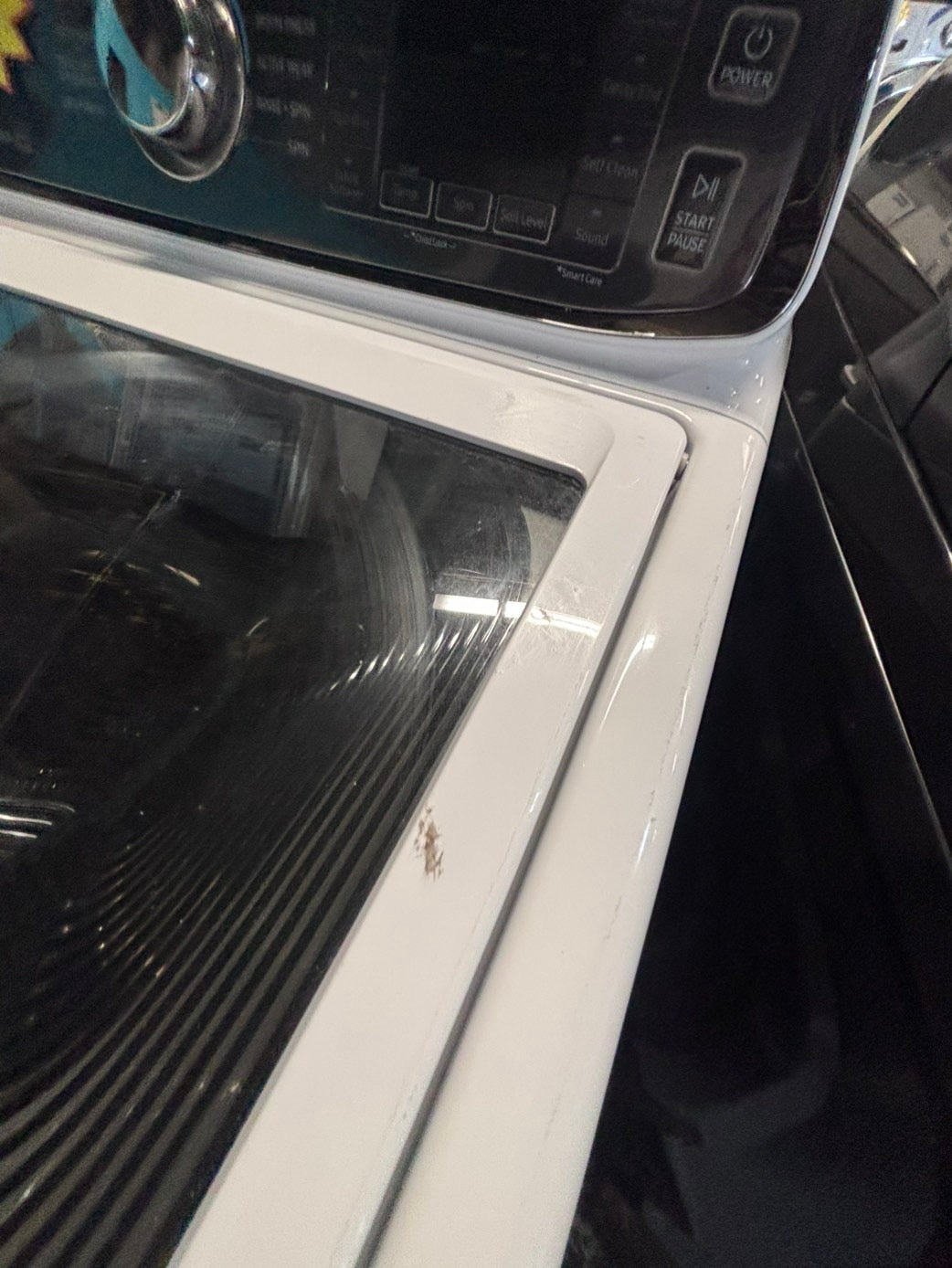 >*july 4th sale 🇺🇸samsung white  top top load washer large capacity & dryer set electric 220v side x side top load stainless steel drum white color used-refurbished #WSYH55B