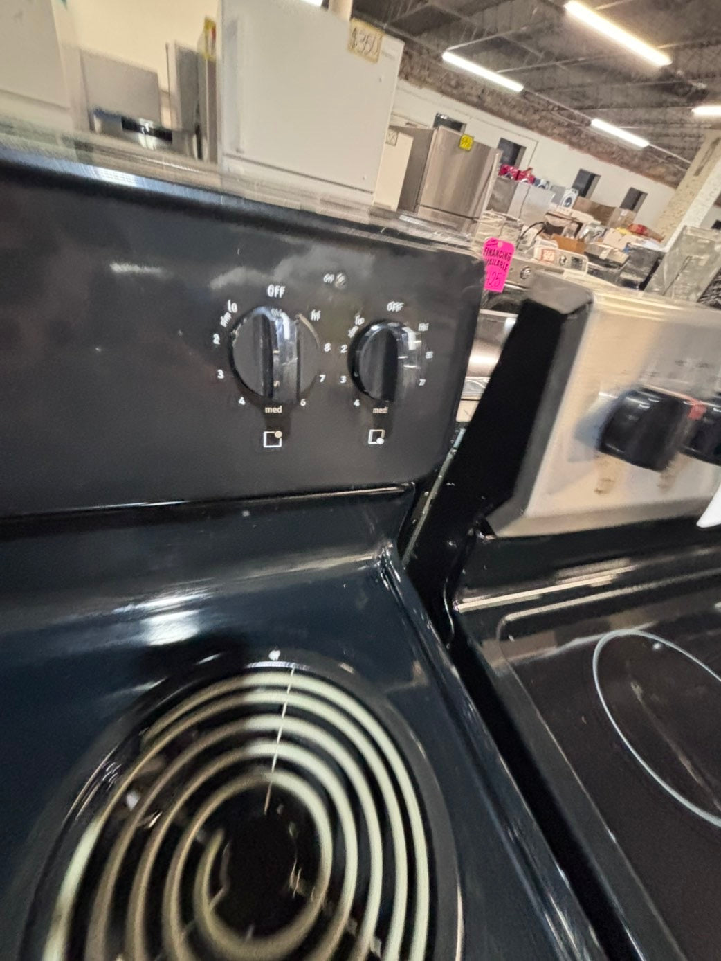 >*frigidaire black  electric coil top range coil 220v bake /Broil 4 burner used-Refurbished  great condition 30" #FBF55B