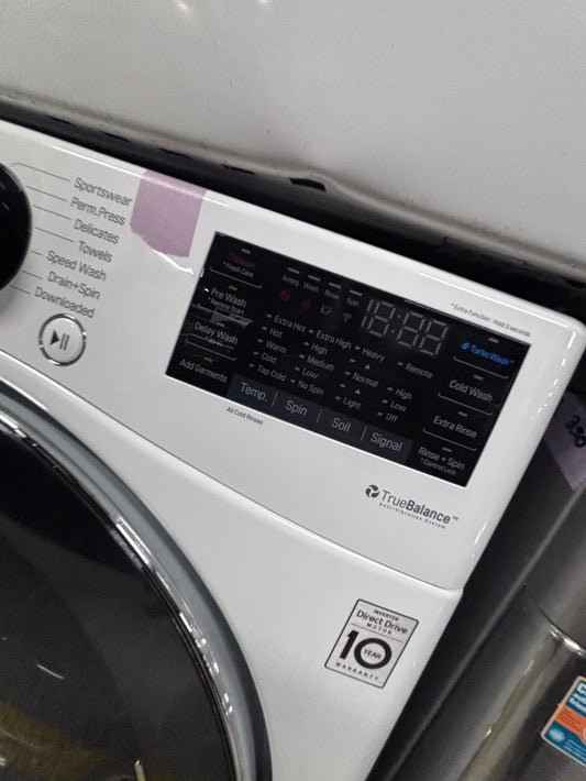 >LG steam washer 4.5cu.ft white color stainless steel drum large capacity used-refurbished #FWP33B