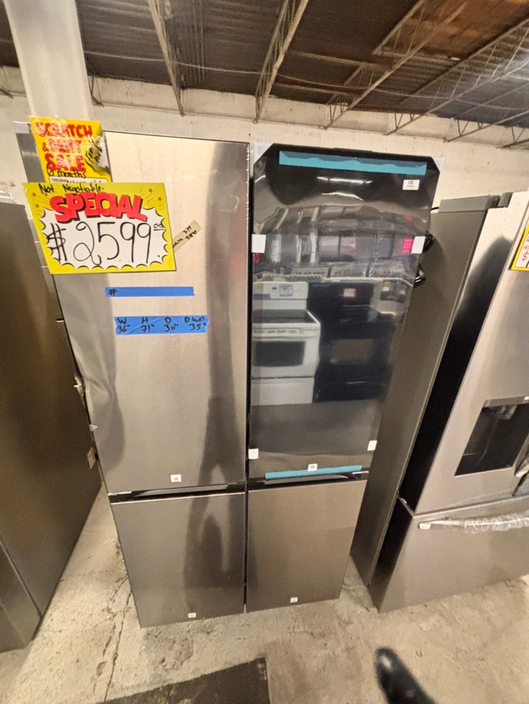 > New open box Samsung family hub 4-doors 📦 Refrigerator with ice maker & water dispenser - Stainless Steel #RZ29DFB