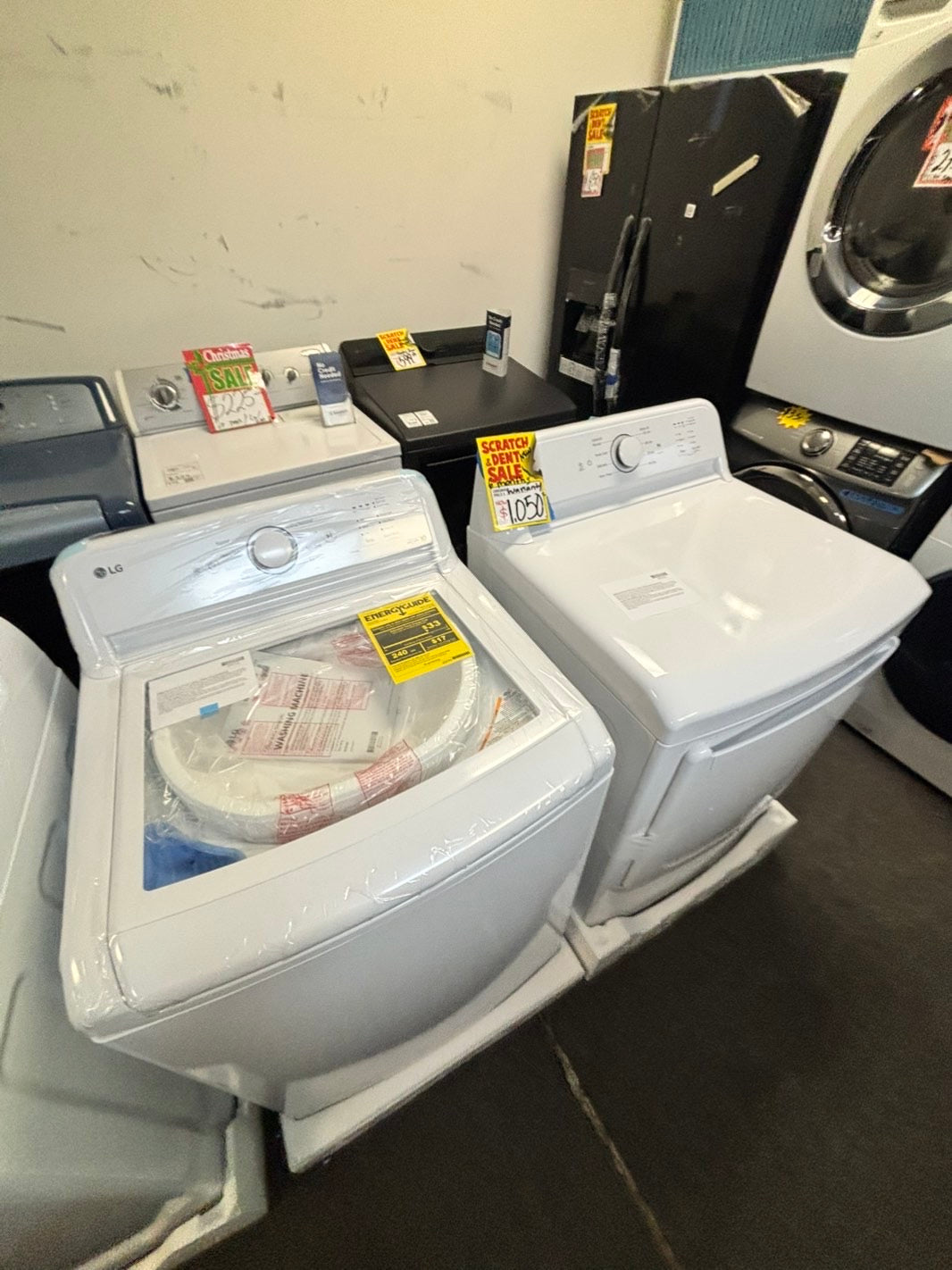 *Open box 📦 New S/d New LG Top load washer Stainless steel Drum 4.1 Cu.Ft And Electric dryer large capacity set 27” wide dark gray #WDLM41L