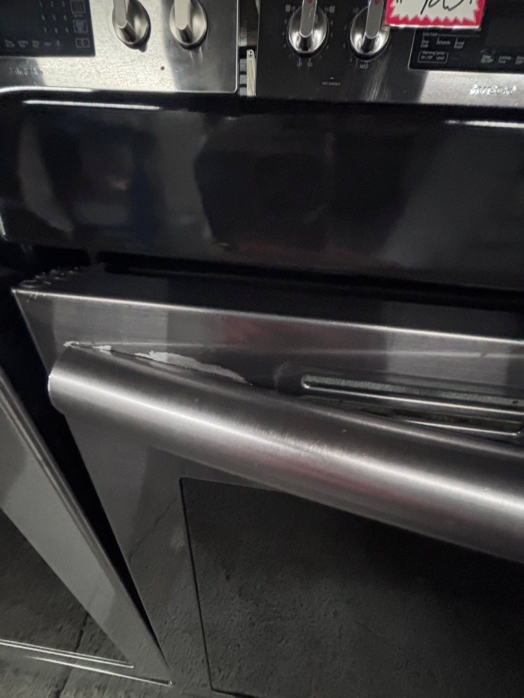 >Samsung  electric 220v glass top  range 5 burner flex duo oven used -Refurbished convection bake Broil self clean black stainless steel 30" #ESS61B