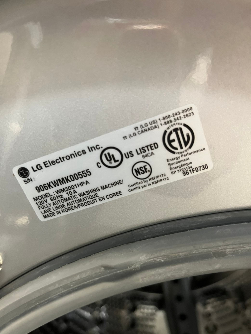 >LG true steam washer 4.5 cu ft & steam dryer 7.5 cu ft set electric 220v front load stackable or side by side Gray - sensor dry    #WFLHDR27L