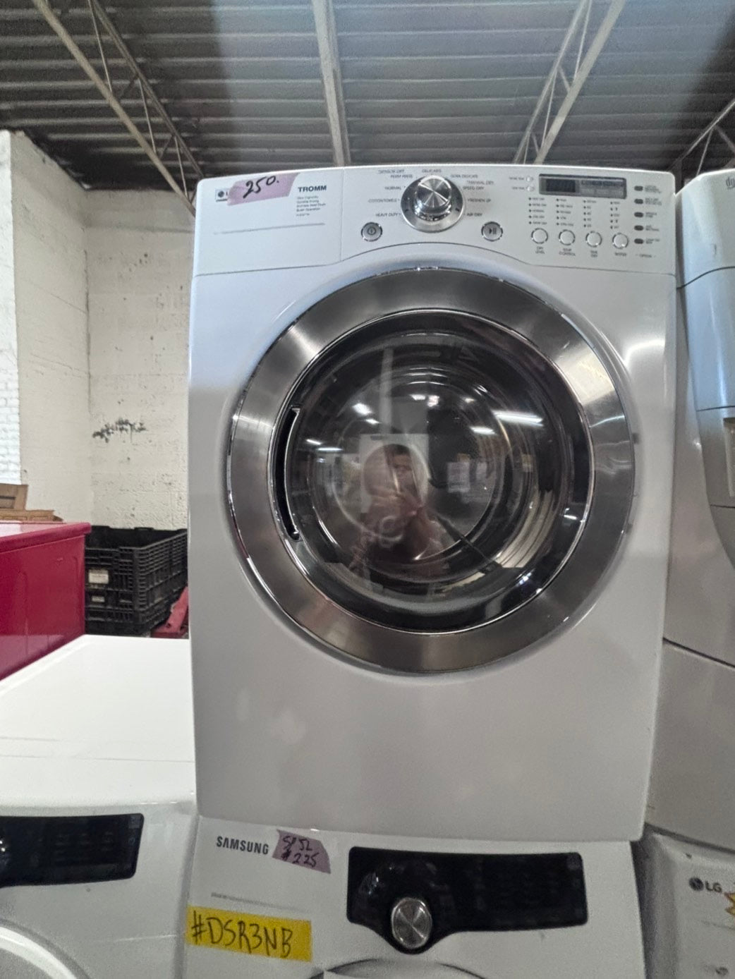 >*sale 🔥LG sensor Dry front load stackable electric 220v dryer in white  color used-refurbished 27" #DS267NB