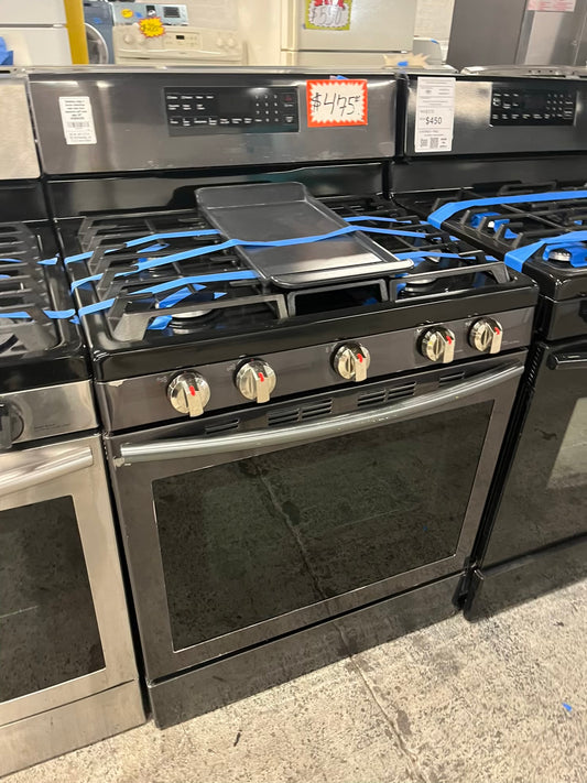 - Samsung range 5 burner convection roast bake broil dehydrate self clean slate 30" #GR902PB