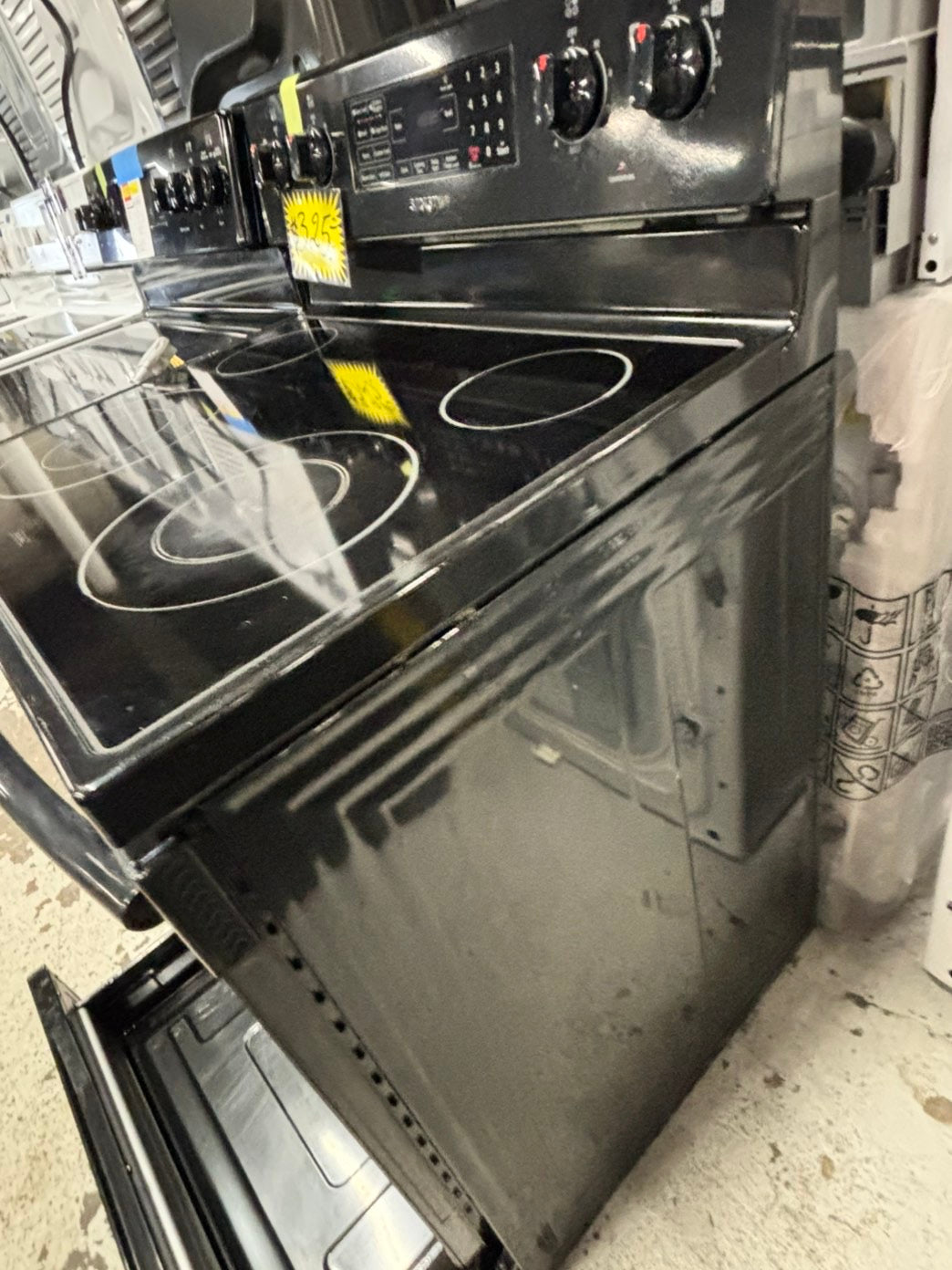 *Samsung glass top electric range 220v 5 burner warm zone Refurbished black  fast boil bake Broil steam clean -self clean 30" #RB143EB