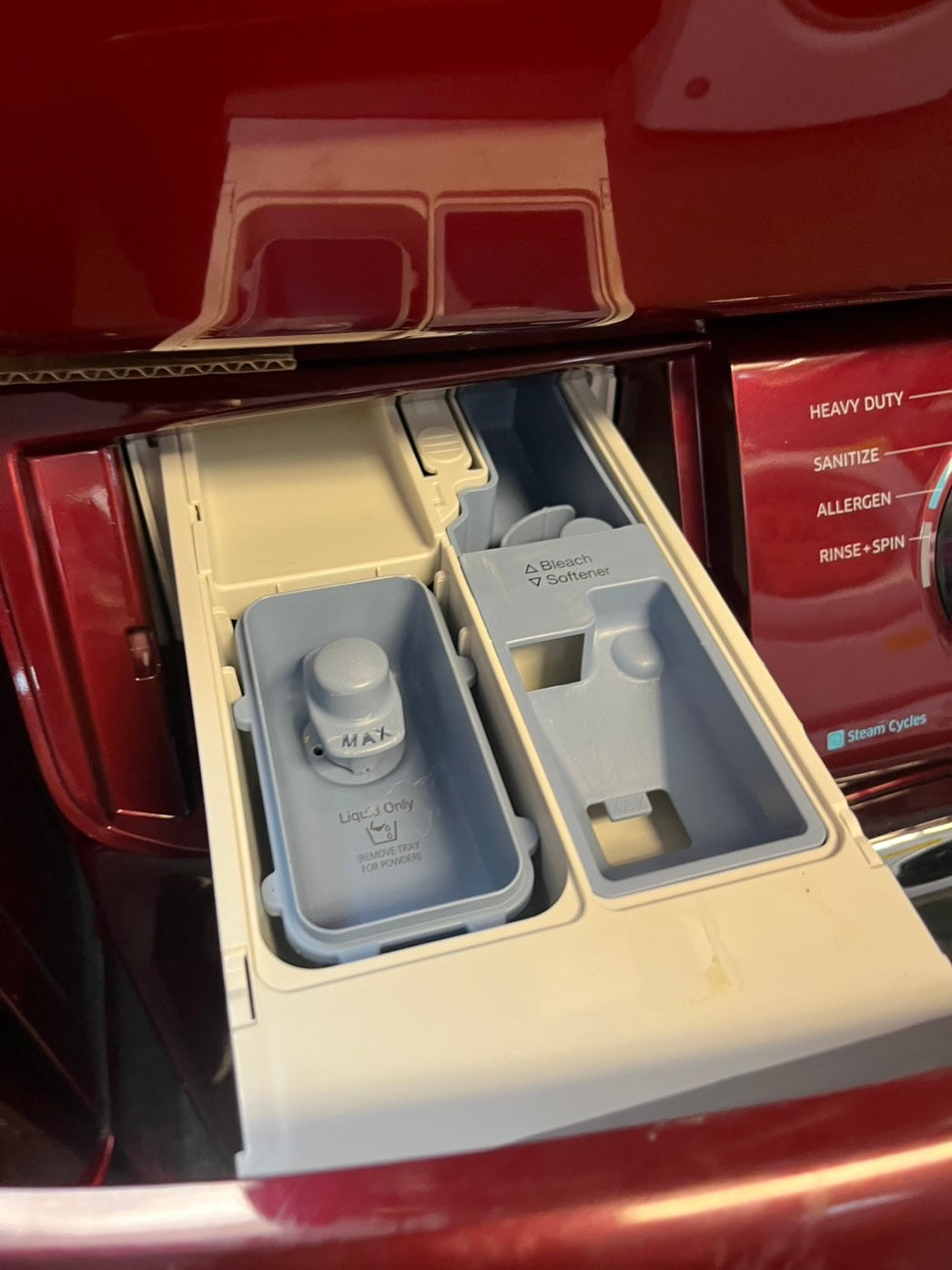 =•steam ENERGY STAR Samsung washer 4.5 cu ft & dryer 7.5 cu ft set electric steam 220v front load stackable or side by side - sensor dry ,burgundy color #BGCBAL3SET