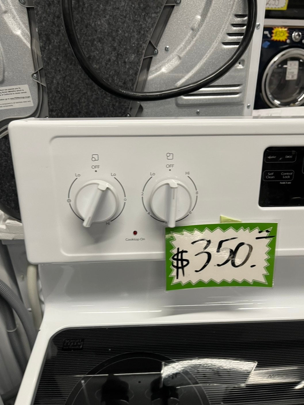 - Whirlpool electric range 4 burner bake broil frozen bake in white  30” #RF87NB