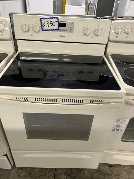 - Whirlpool electric range 4 burner bake broil frozen bake in Self clean off white  30” #ELWP4B