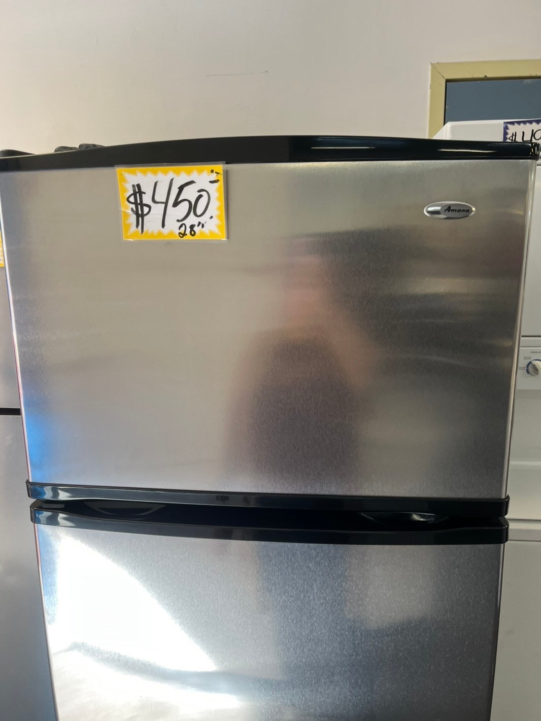 - Whirlpool top freezer refrigerator stainless steel 28" #RF79ML