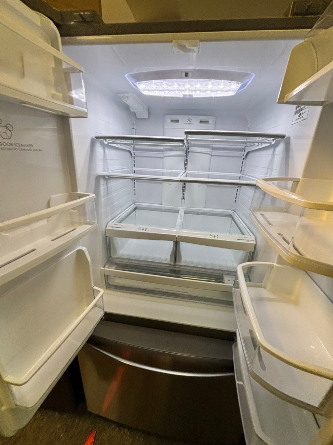 *Used Refurbished 33” Kenmore 26 cu.ft rench doors refrigerator stainless steel w/ice & water dispenser inside  item number #RF559LL