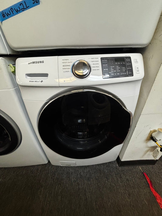 Samsung 27” 4.5cu.ft large capacity front load washing machine steam cycle stackable or side by side  stainless steel 27” #W547LL