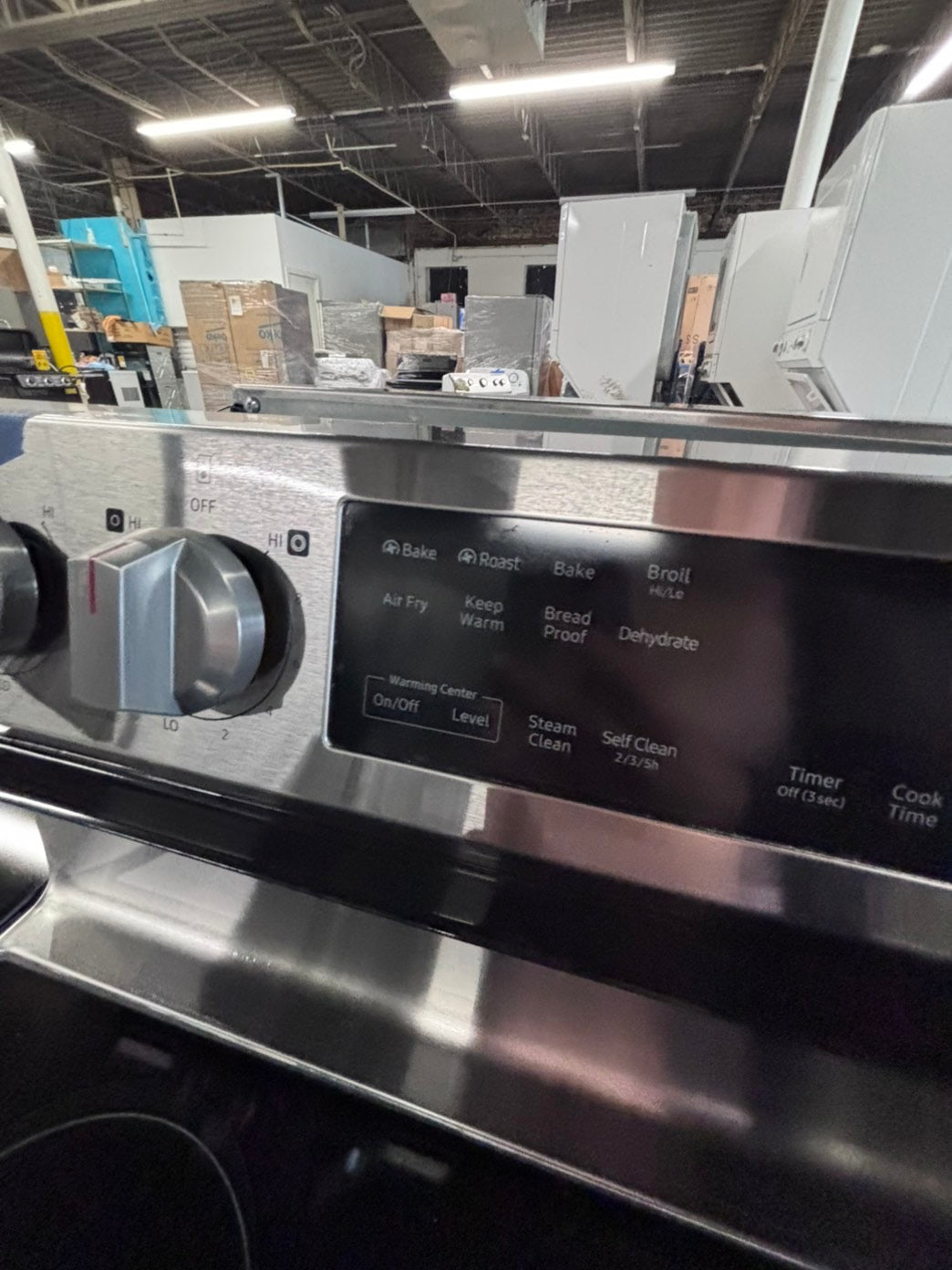 >>samsung Air-fry Glass Top electric stove stainless steel convection oven bake broil 5 burner Self clean 30” used-Refurbished #ESSWQ1B