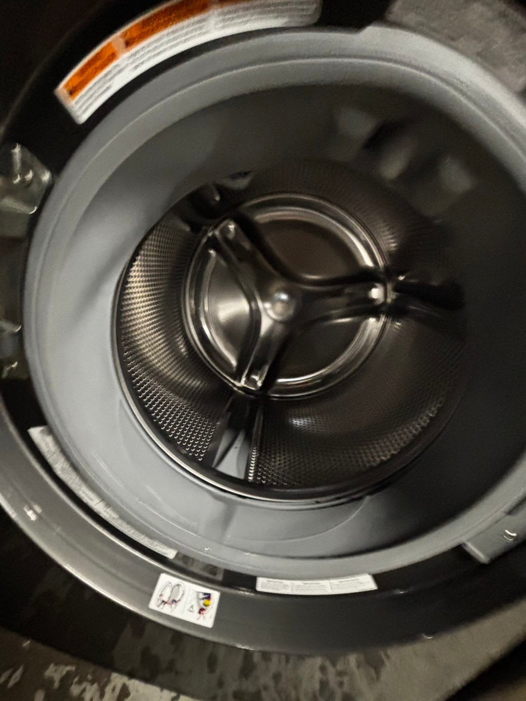 >gas Electrolux gas 27” wash-tower (washer & dryer) large capacity one unit staked  in dark gray color used refurbished #GD94G4B