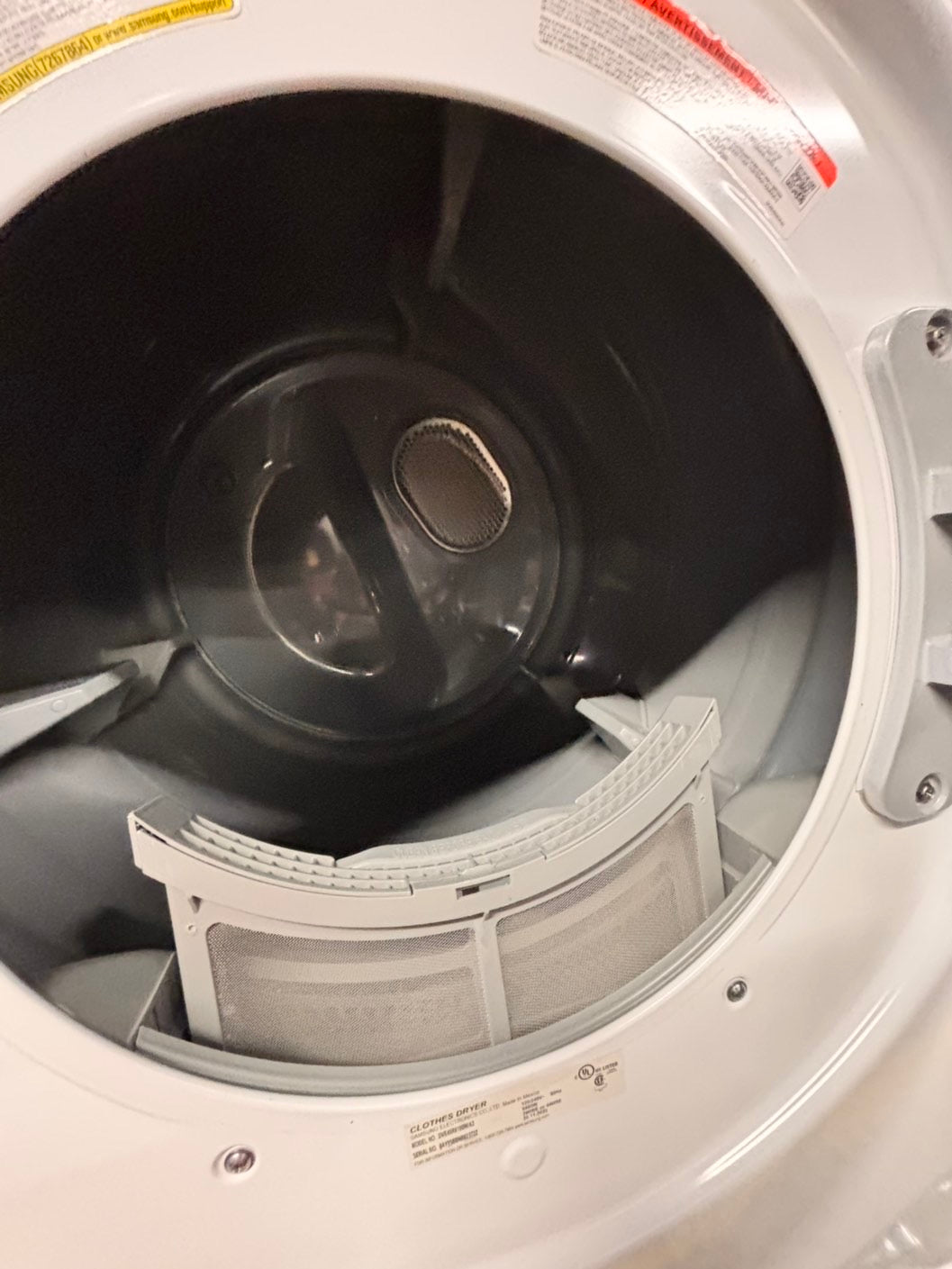 >Samsung Sensor dry steam electric 220v dryer front load stainless steel drum 7.5cu.ft. large capacity  27" white #WDS46BL