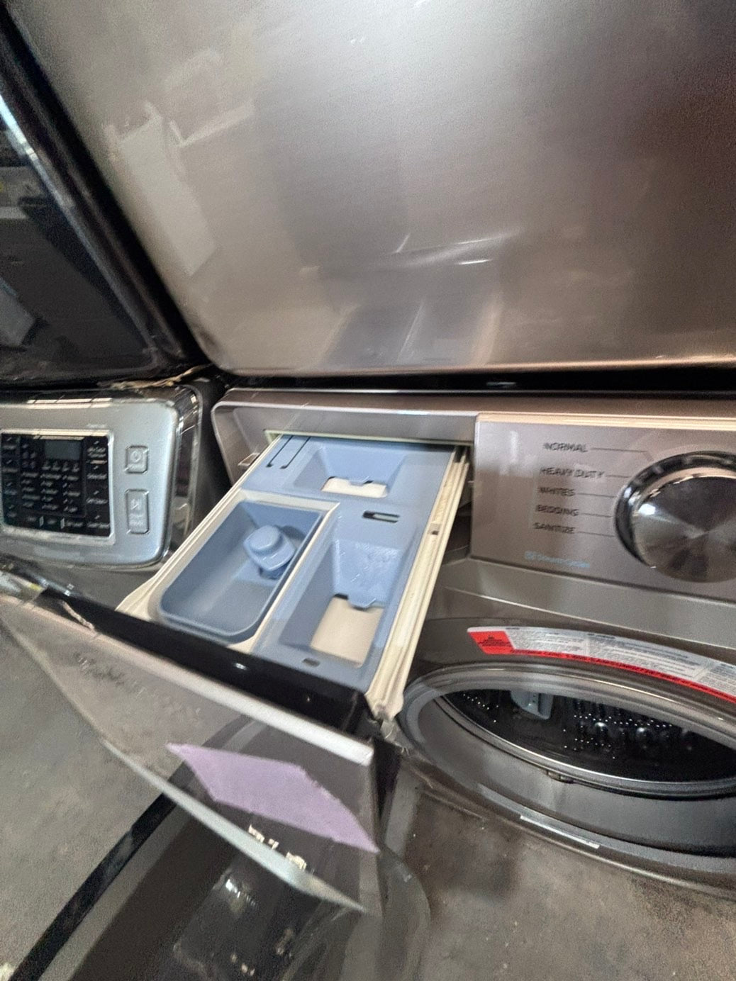 >*Samsung steam ENERGY STAR washer 4.5 cu ft & dryer 7.5 cu ft set electric steam 220v front load stackable or side by side - sensor dry ,gray color #FWD4Q1SET