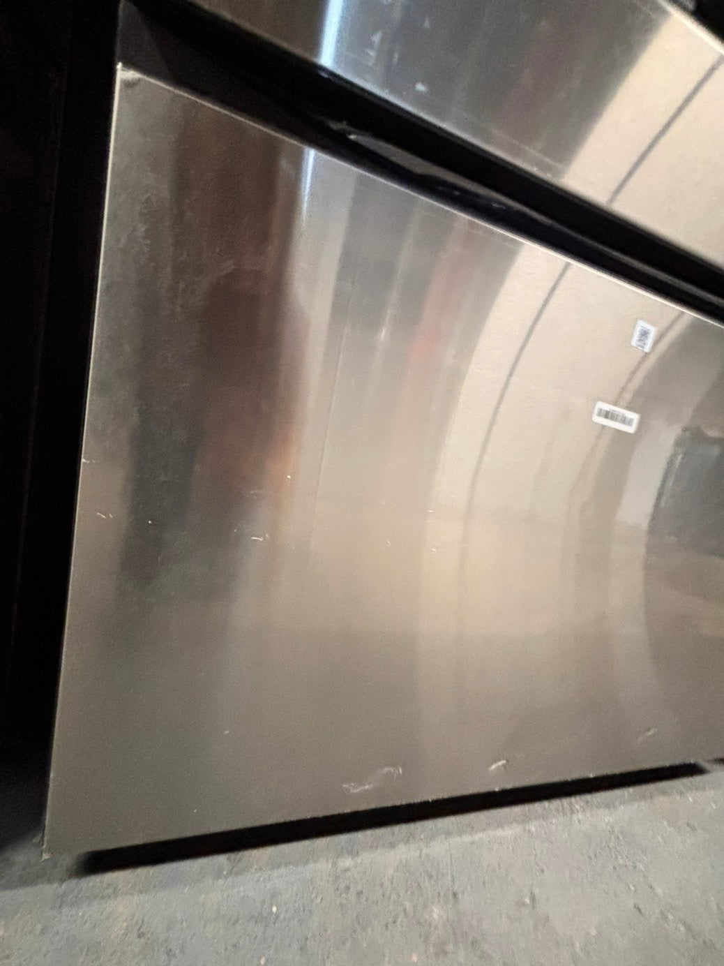>new open box costumer return  Samsung Bespoke 23 cu. ft. Counter Depth 4-Door French Door Refrigerator in Stainless Steel with Family Hub in Charcoal Glass #RFFH1D41B