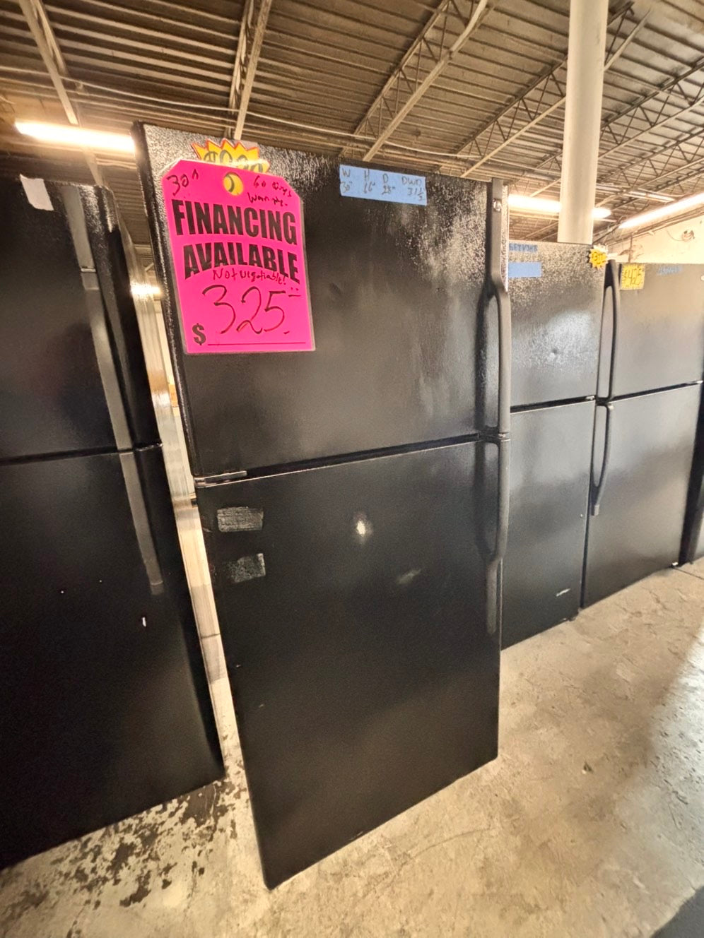 >sale🎈GE 30”18cu.ft -top freezer refrigerator black color   -used refurbished 30” #TGP2RPB