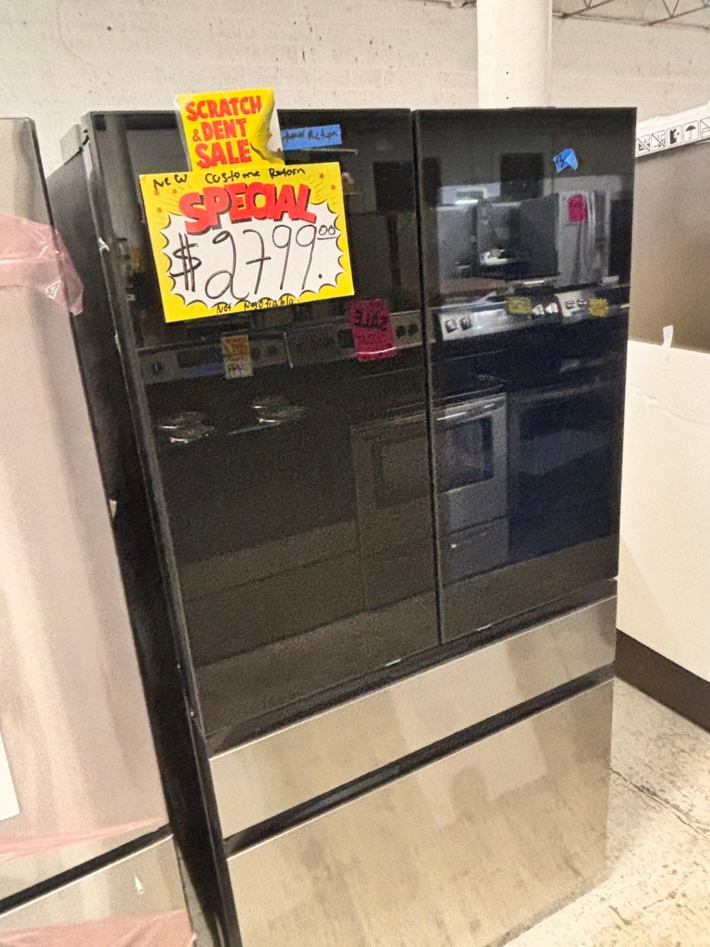 >special🎈New open box (costumer return ) Samsung - Bespoke 29 cu. ft. Full size  4-Door French Door Refrigerator with AI Family Hub+ - Charcoal Glass  & Black/Charcoal #RFFH2241B